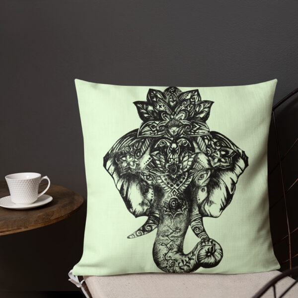 Elephant Premium Cushion in Green by Charlie Munro - Image 7