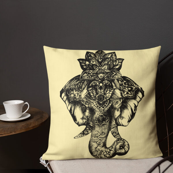 Elephant Premium Cushion in Yellow by Charlie Munro - Image 7