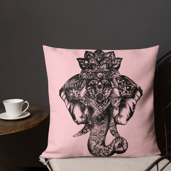 Elephant Premium Cushion in Pink by Charlie Munro - Image 7