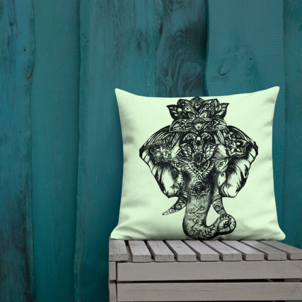 Elephant Premium Cushion in Green by Charlie Munro - Image 9