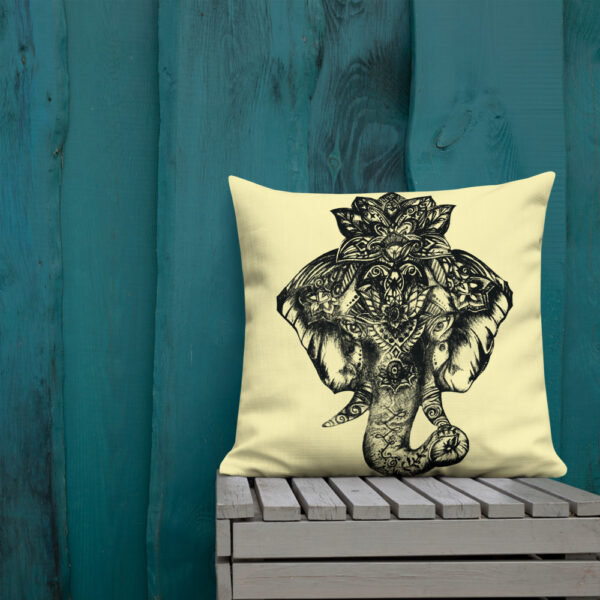 Elephant Premium Cushion in Yellow by Charlie Munro - Image 9