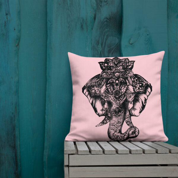 Elephant Premium Cushion in Pink by Charlie Munro - Image 9