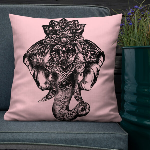 Elephant Premium Cushion in Pink by Charlie Munro