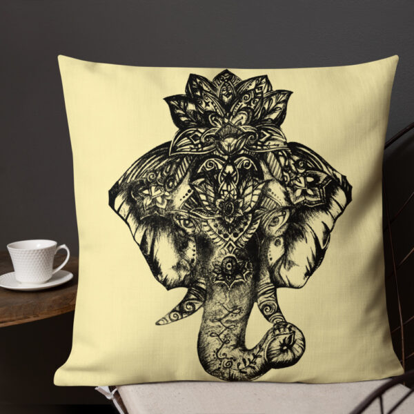 Elephant Premium Cushion in Yellow by Charlie Munro - Image 5