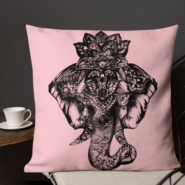 Elephant Premium Cushion in Pink by Charlie Munro - Image 5