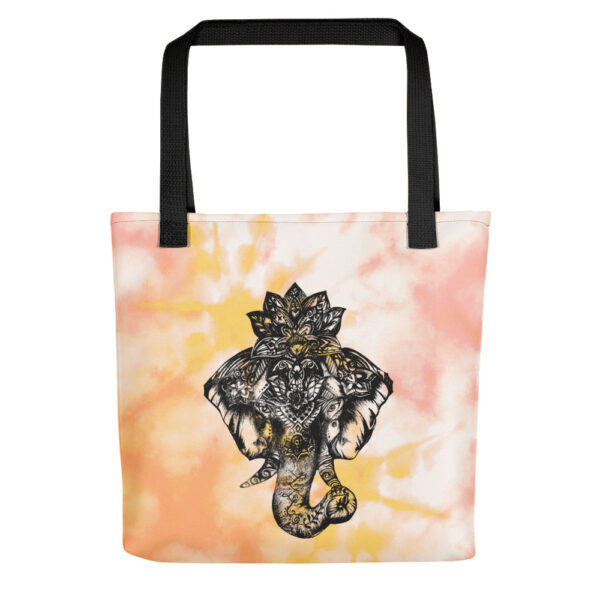 Elephant Tote Bag in Tie-Dye Orange by Charlie Munro - Image 2