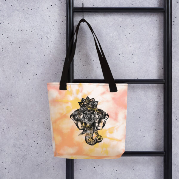 Elephant Tote Bag in Tie-Dye Orange by Charlie Munro