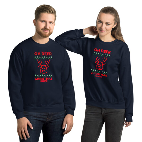 Oh Deer Christmas Is Here Unisex Sweatshirt - Image 4